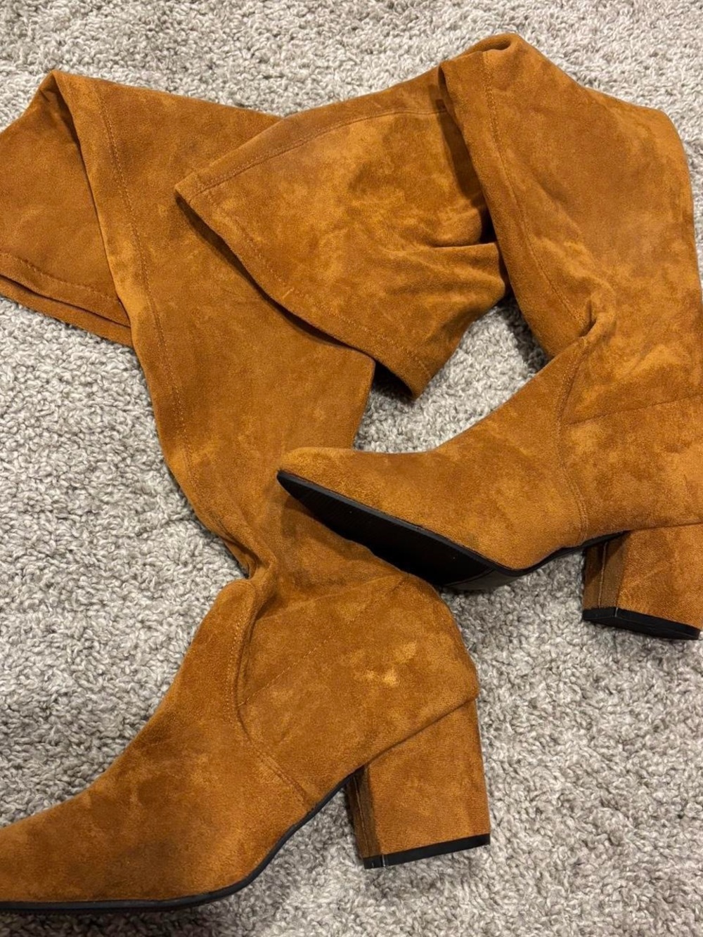 Women's Over the Knee Suede Block Heel Boots